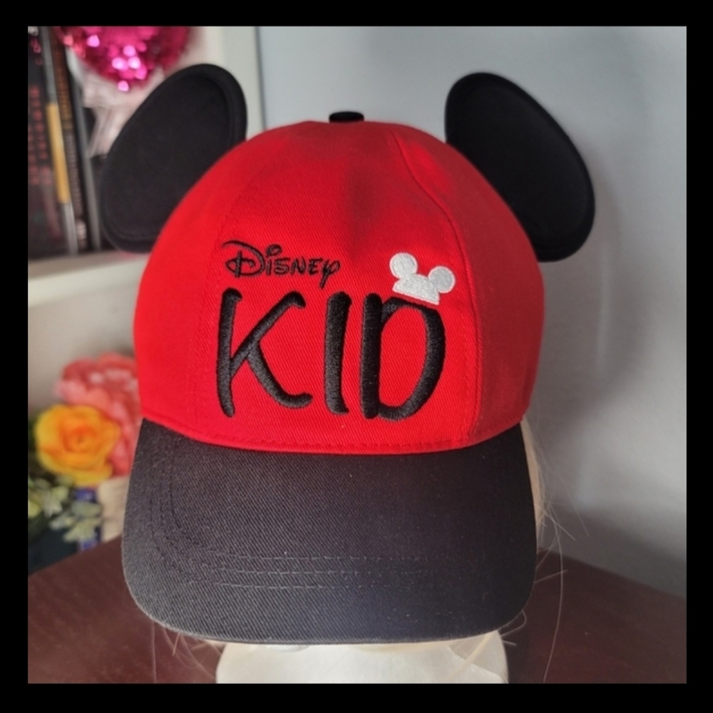 ❤Kids Mickey Mouse Disney Ears Ball Cap Adjustable Embriodered Baseball Hat EUC